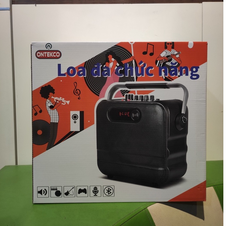 Loa Ontekco YH200 kèm míc hát xách tay di động không dây, hát karaoke bluetooth 5.0 dễ dàng mang đi du lịch