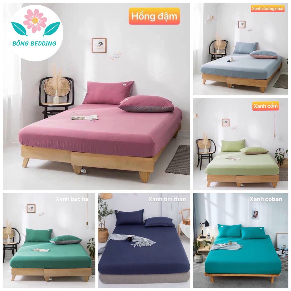 Bộ ga giường và vỏ gối Cotton TiC Bông Bedding đủ kích thước trải nệm 1m2, 1m4, 1m6, 1m8, 2m chưa gồm chăn cực đẹp CTC33