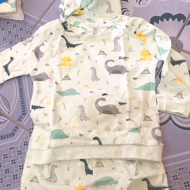 {BÁN LẺ}Bộ cotton mũ dài tay Avaler