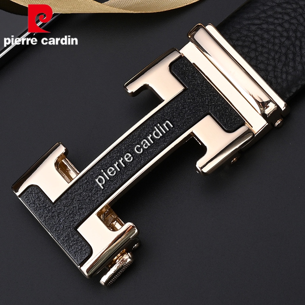 Thắt lưng Pierre Cardin mặt vàng, dây da bò cao cấp 57