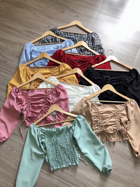 Áo croptop rút dây 2 bên