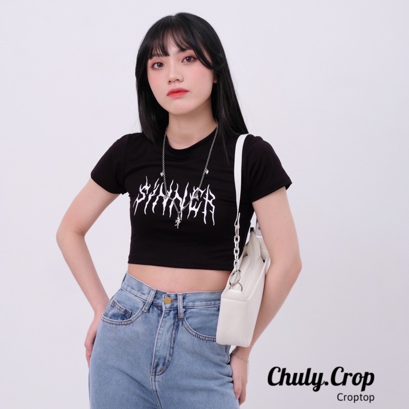 Áo Croptop Ôm In Hình Sinner Màu Trắng Đen Dễ Mặc Dễ Phối Đồ - Chuly