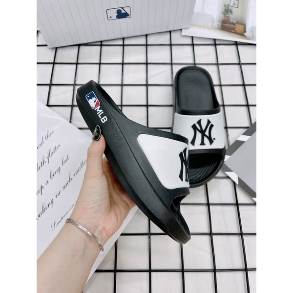 [CHÍNH HÃNG] DÉP MLB NỘI ĐỊA HÀN ĐÚC NGUYÊN KHỐI LOGO NY  -DÉP QUAI NGANG UNISEX - CÓ BILL MUA HÀNG