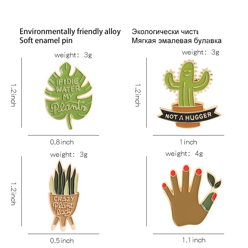 Ghim Cài Áo Hình Chậu Cây Xương Rồng Dễ Thương
