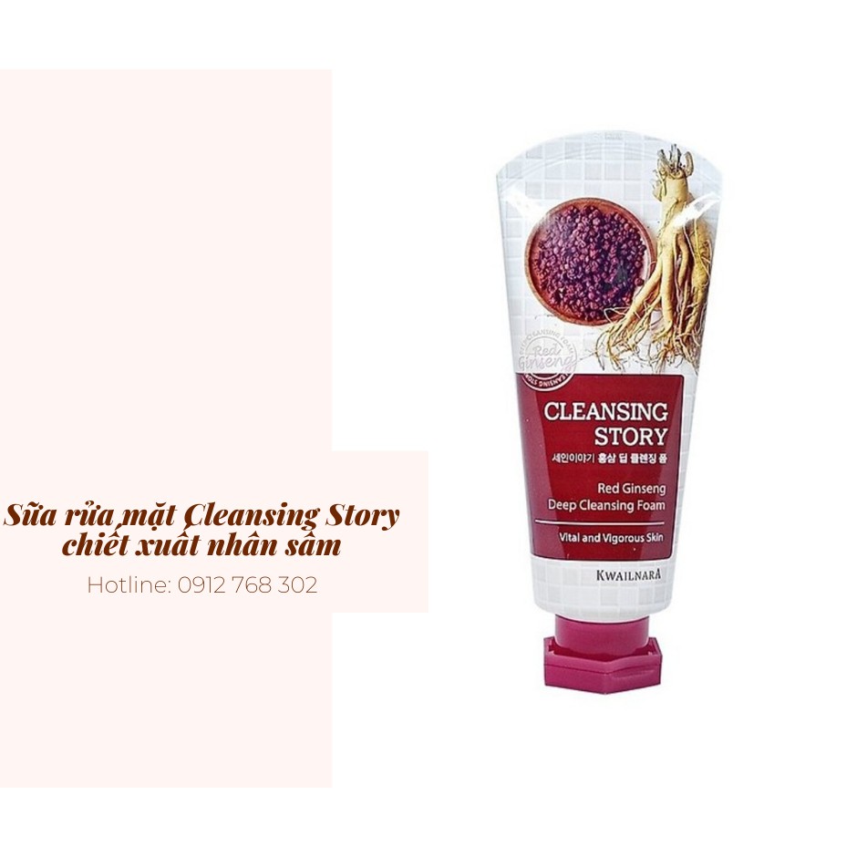 Chính hãng Sữa rửa mặt Cleansing Story Hàn Quốc 120g chiết xuất lô hội, dưa leo, trà xanh, gạo nâu, nhân sâm