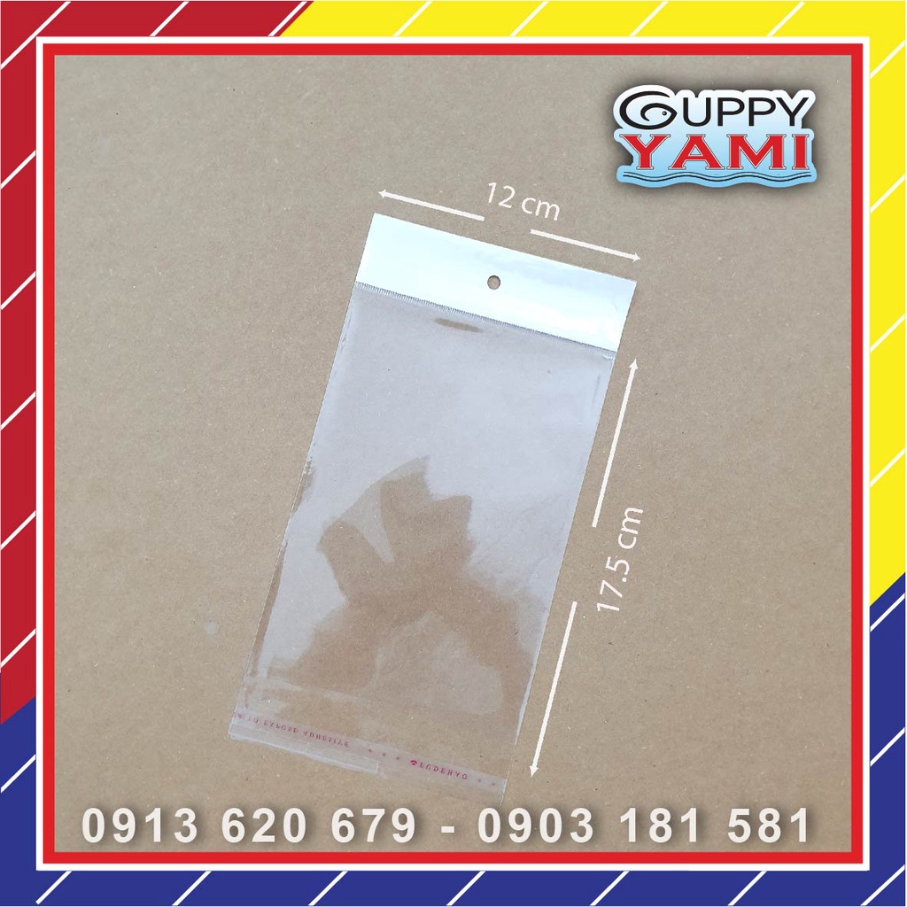 Túi OPP nilon màng ngọc trắng keo dán miệng có lỗ treo (Túi dày loại 1) - KT: 17cm x 12cm