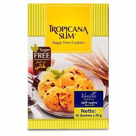 Combo 2 hộp bánh quy ăn Kiêng Tropicana Slim Vanilla 200g (10 x 20g) - Thích hợp cho người ĂN KIÊNG, TIỂU ĐƯỜNG