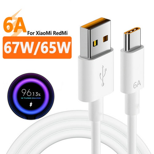 Dây Cáp Sạc Nhanh USB Type C 6A 67W / 65W Cho Xiaomi 12 11 Pro Redmi Note 11 Pro K50 K40