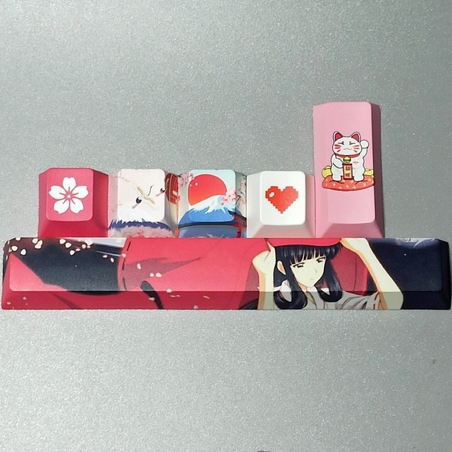 Bộ 6 Nút Bàn Phím PBT Phong Cách Anime Độc Đáo