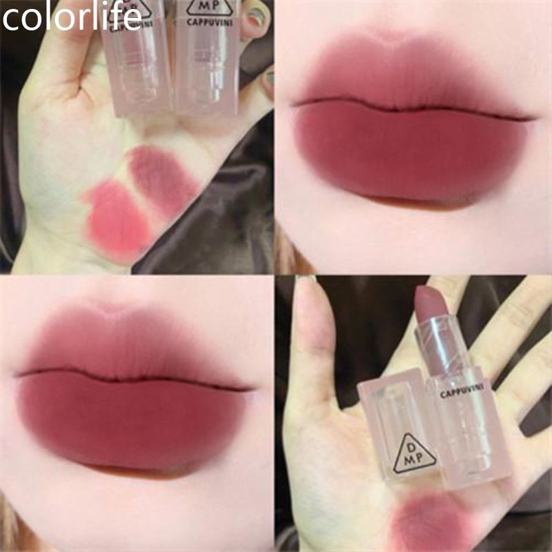 【Ready】 Moisturizing lipstick dark red orange rose cream long lasting waterproof strawberry cherry velvet matte lipstick AC318 colorlife