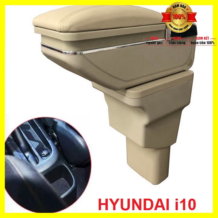 Hộp tỳ tay xe hơi Hyundai i10 không có cổng USB Kích thước đế 10*6.3cm