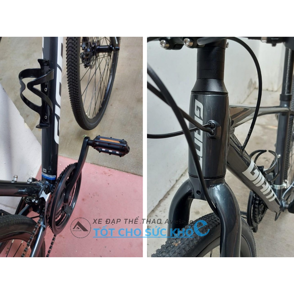 Xe đạp đường trường Giant Escape 2 Disc-2020, Khung sườn Giant 700C Aluxx, Bộ group Shimano Tourney, Màu trắng đen