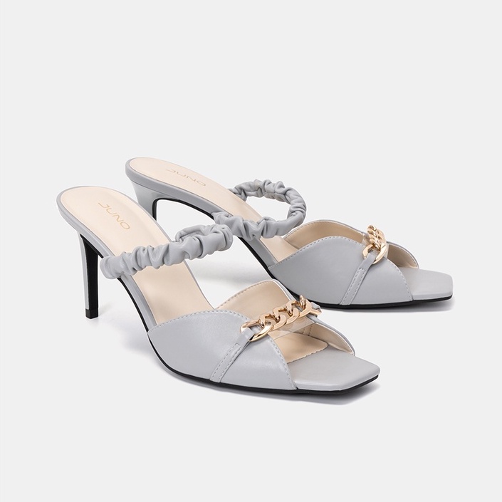 Giày Sandal Nữ 9cm Thời Trang JUNO Gót Nhọn Quai Hậu Nhún SD09102