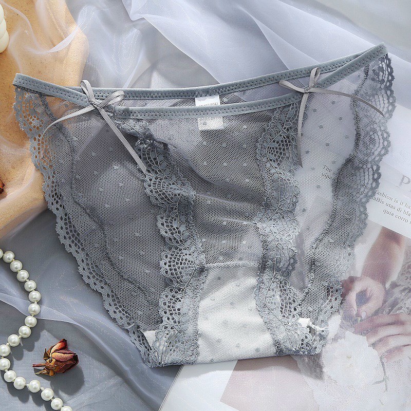 Quần Lót Nữ - Quần Lót Ren Sexy đính nơ nhỏ 2 bên viền sóng quyến rũ tôn dáng mẫu A44