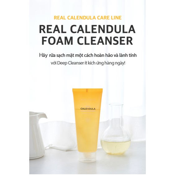 Aprilskin Combo Sữa rửa mặt Real Calendula và Cọ rửa mặt Real Cleaning Pore Brush