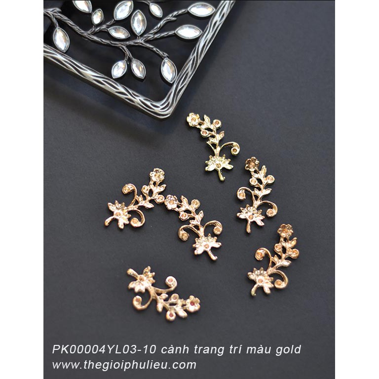 PK00004YL03-6 cành trang trí màu gold