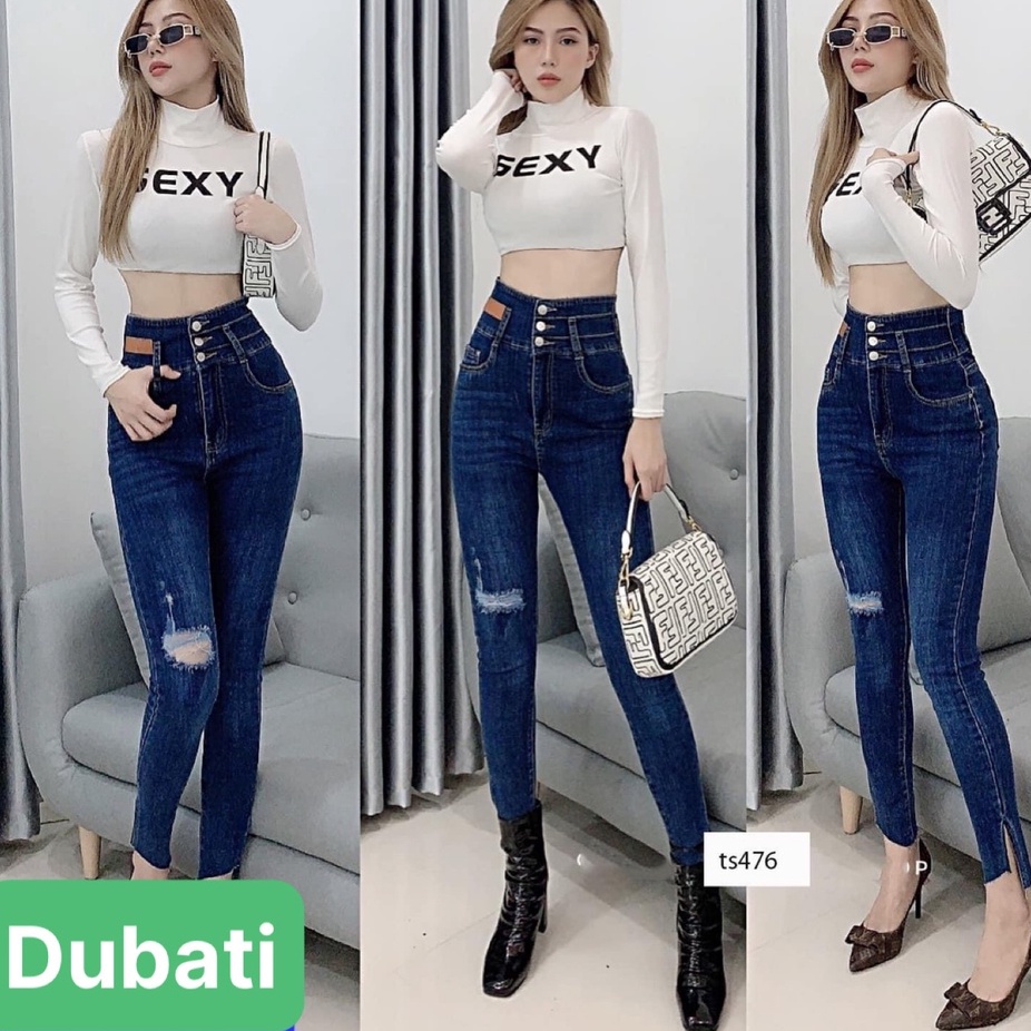 QUẦN JEAN NỮ CHẤT BÒ SIÊU CO GIÃN 3 CÚC LƯNG CAO NÂNG MÔNG- DB 0737- DUBATI FASHION