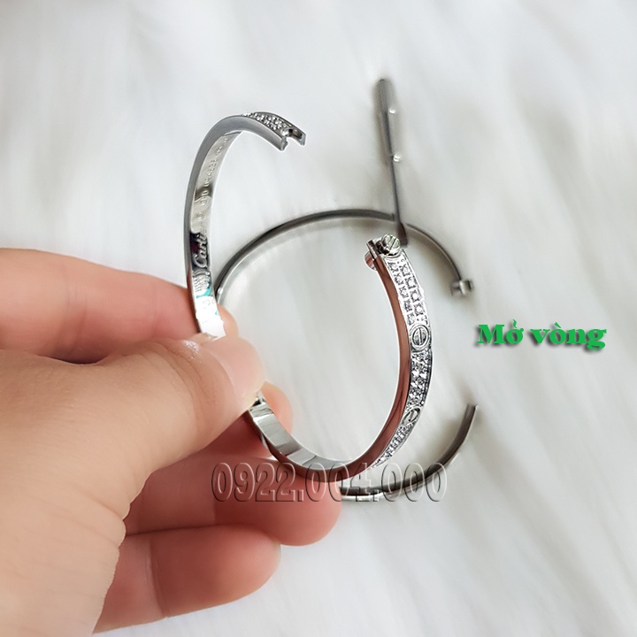 Vòng tay nữ cẩn full 2 hàng đá, vòng tay nam VZ1827.