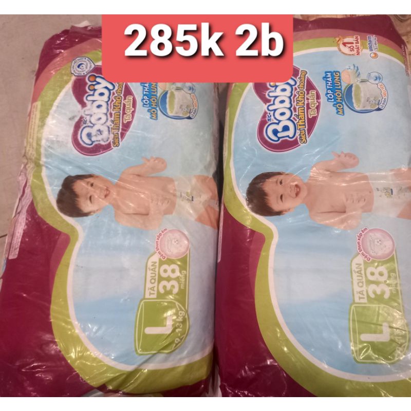 Thanh lý 2 Tã quần bobby L38 (76 miếng)
