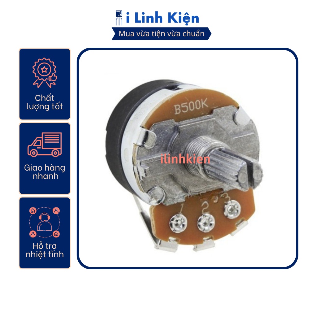 Chiết áp công tắc 500K WH138-1 B500K chất lượng tốt