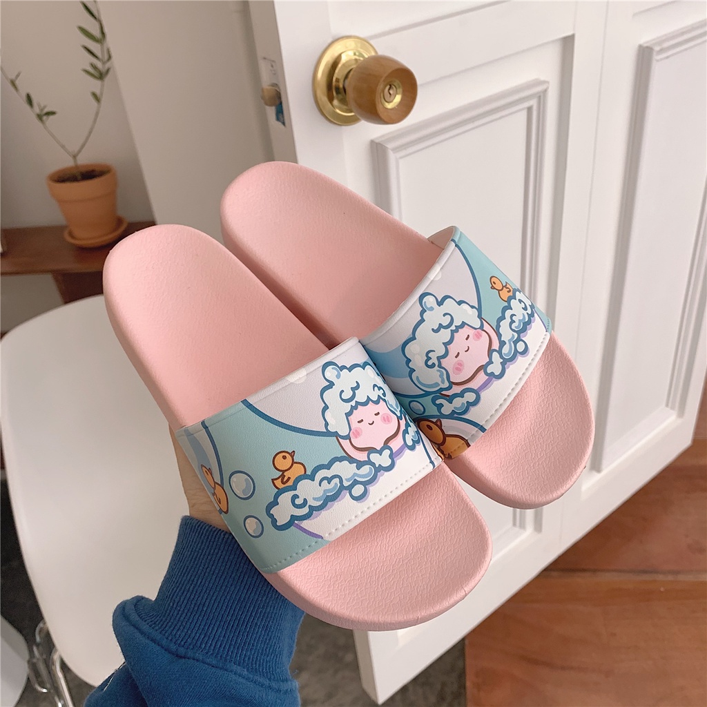 Dép Đi Trong Nhà Tắm Chống Trượt In Họa Tiết Hoạt Hình Dễ Thương Thời Trang Cho Nữ