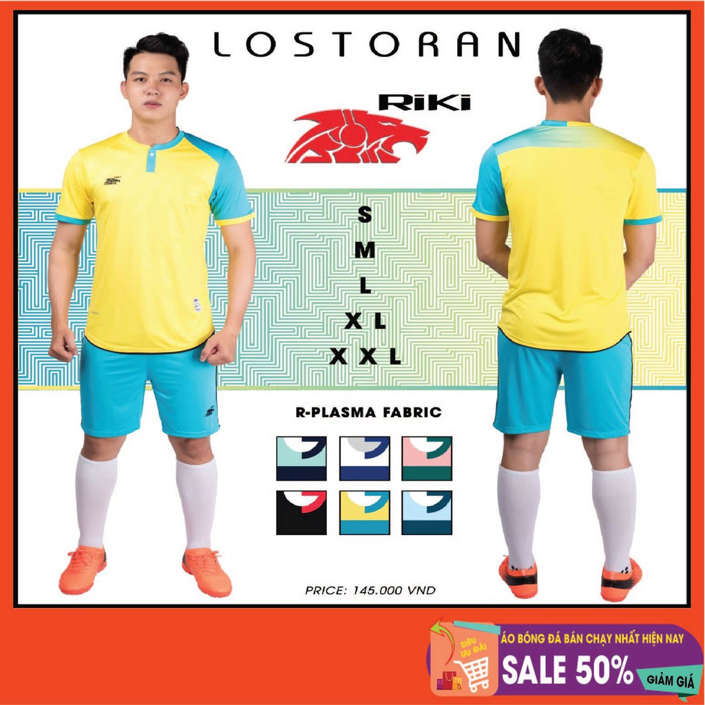 Bộ quần/áo thể thao, Bộ áo bóng đá không logo RiKi Lostoran sẵn kho, giá tốt chất vải mềm mát mịn, thấm hút mồ hôi.
