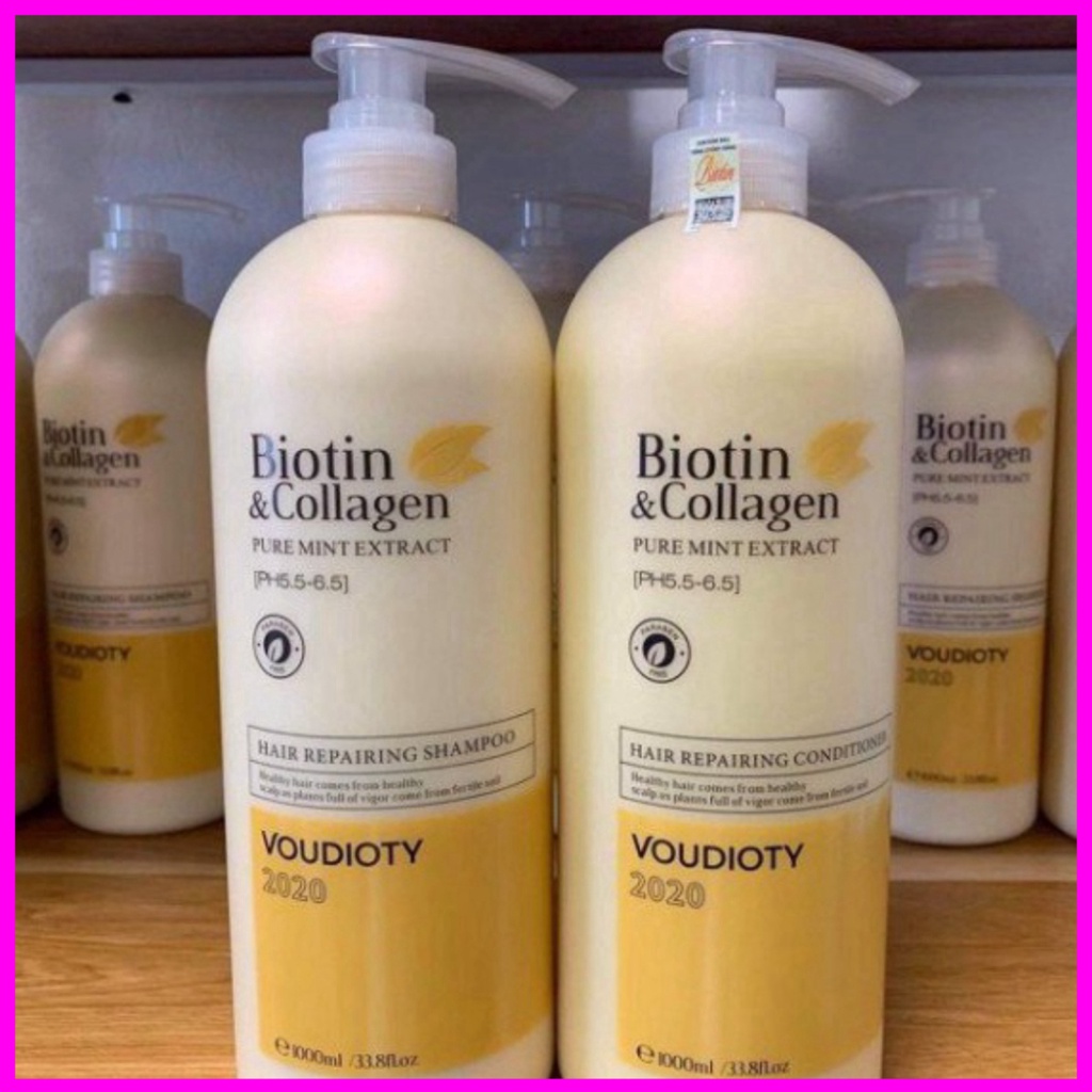 Cặp Dầu Gội + Xả BIOTIN & COLLAGEN  VOUDIOTY VÀNG 1000ml| Phục Hồi Tóc Hư Tổn, Siêu Mềm Mượt - Chuẩn Hãng | BigBuy360 - bigbuy360.vn