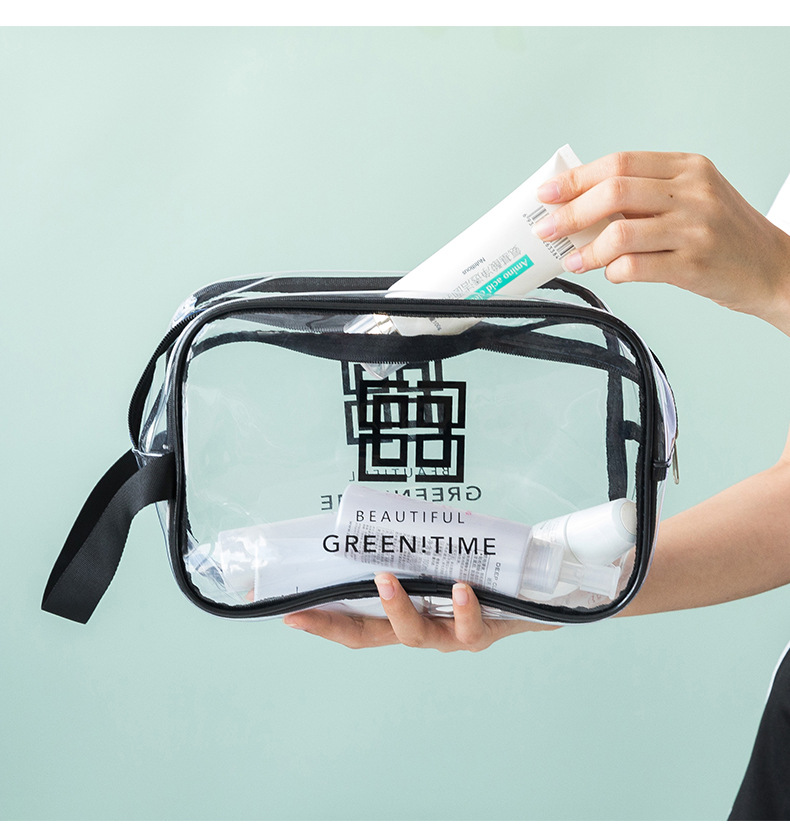 Túi đựng mỹ phẩm, đồ trang điểm đi du lịch GreenTime PVC trong suốt, chống thấm nước tiện dụng NASH