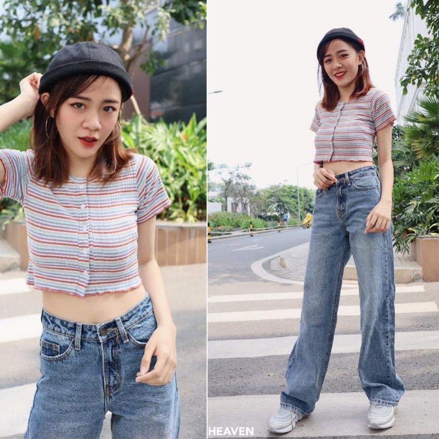 Quần Ống Rộng Big Size Xanh Đá Thời Trang - Quần Jean Size Đại - Lưng Cao Siêu Tôn Dáng Đẹp bb