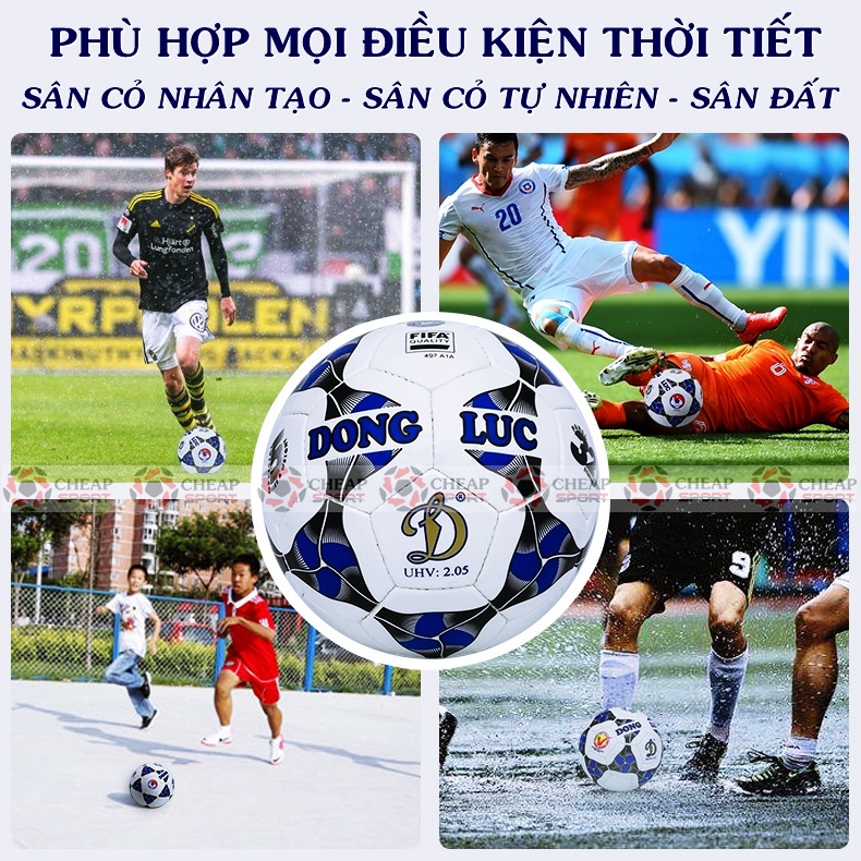 Bóng Đá Động Lực Chính Hãng UHV 2.05 Size Số 5 Da PU Tiêu Chuẩn Fifa Trẻ Em Người Lớn Thi Đấu Sân Cỏ Nhân Tạo &amp; Tự Nhiên