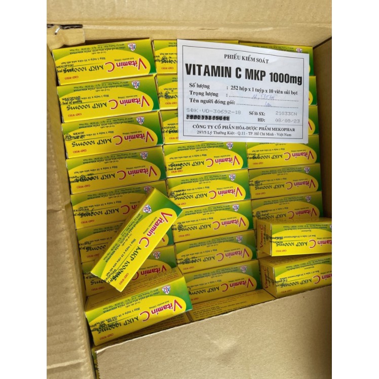 Viên sủi bổ sung vitamin C MKP 1000mg tăng sức đề kháng Tuýp 10 viên