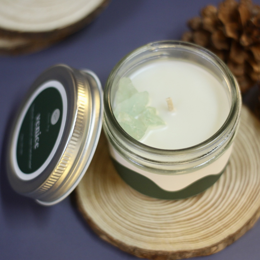 Nến Thơm Trang Trí, Cao Cấp, Tự Nhiên Aroma Story Hương Trà Và Cam Bergamot Venice Size 75g