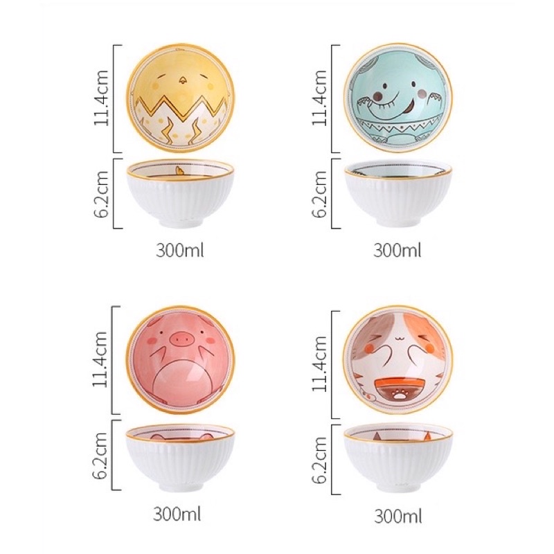 Bộ Chén Đũa Sứ Tableware (6 bộ) - NTH