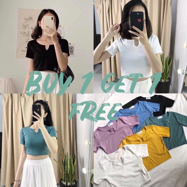 BÁN SỈ ÁO CROPTOP CỔ V