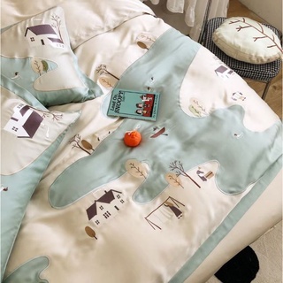 Bộ chăn ga lụa satin 100s, vải mềm, mịn, mát