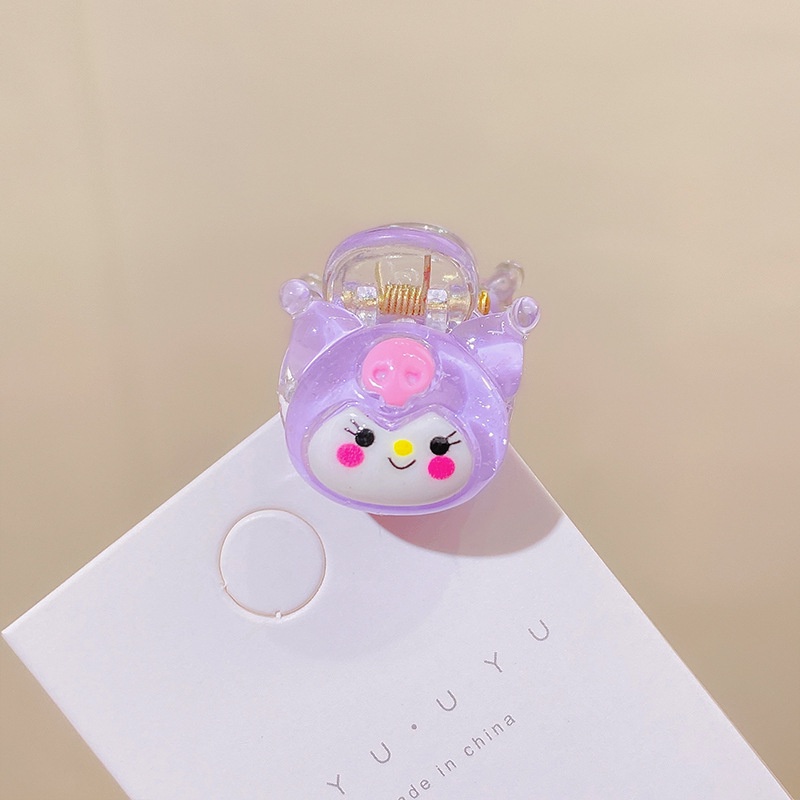 Kẹp Tóc Móng Vuốt Nhỏ Trong Suốt Họa Tiết Trái Tim Hoạt Hình Dễ Thương Cho Bé Gái