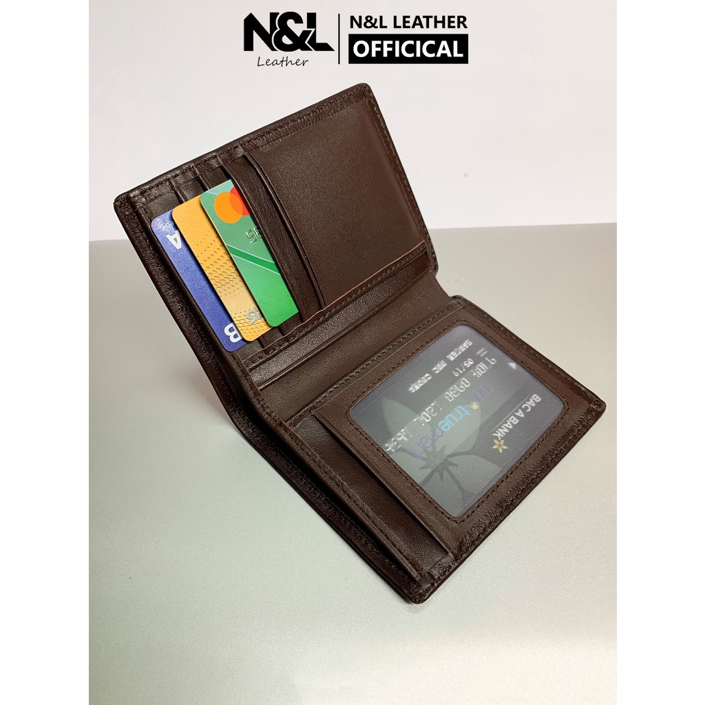 ┅☸□ Ví Nam Da Bò Thật Cao Cấp Thương Hiệu N&L leather (Ví Đứng)