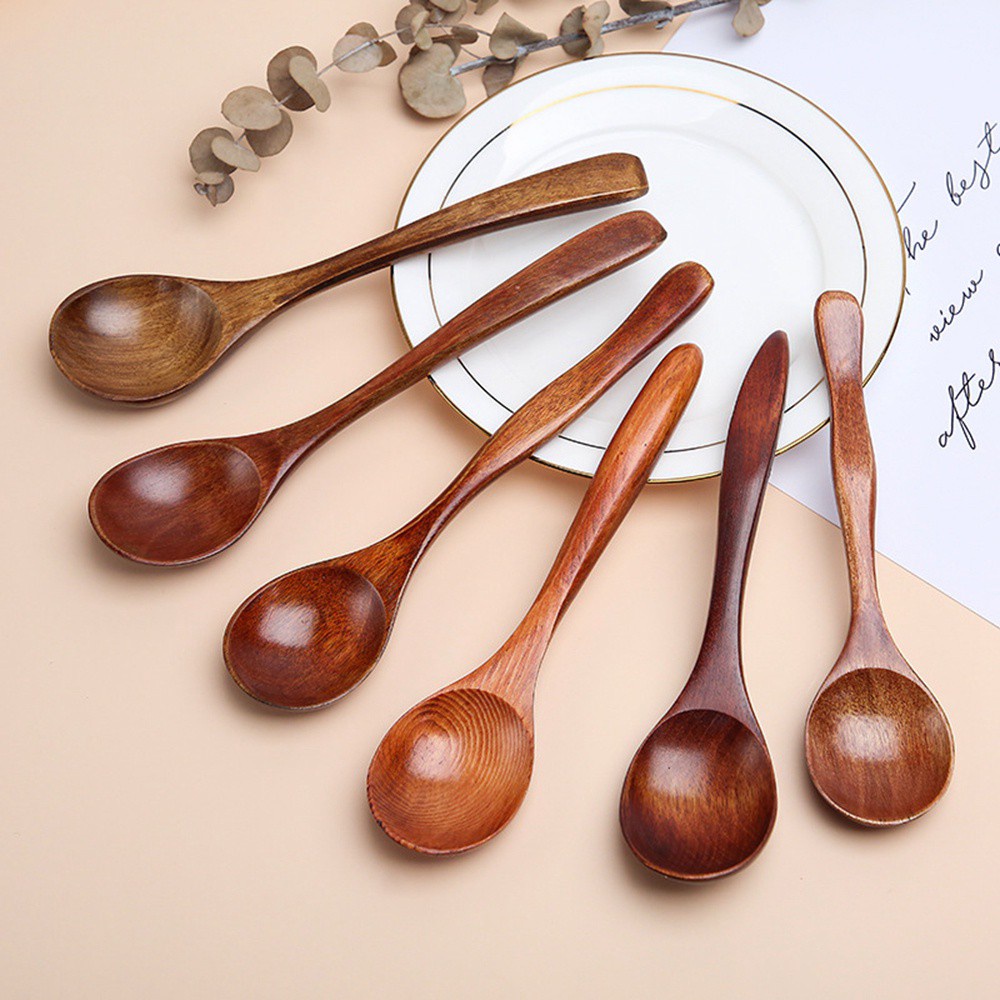 Muỗng cà phê cán dài bằng gỗ tiện dụng thân thiện với môi trường