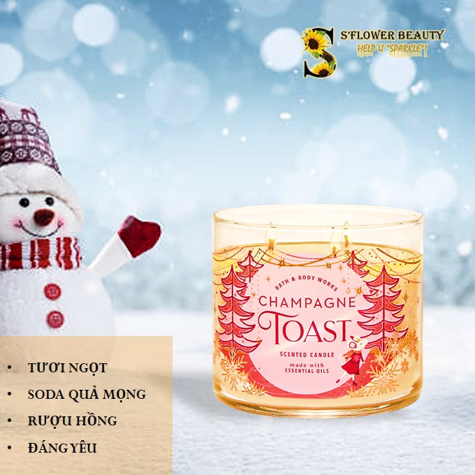 ❄️ BST XMAS 2020 |  Nến Thơm 3 Tim Chiết Xuất Tinh Dầu Thiên Nhiên Bath &amp; Body Works Scented Candle (411g)