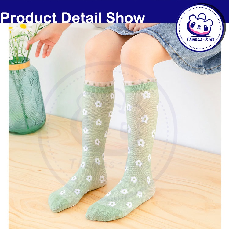 Tất dài 2-10 Yrs cho bé gái có kích thước bằng một chiếc vớ bằng ren không dây