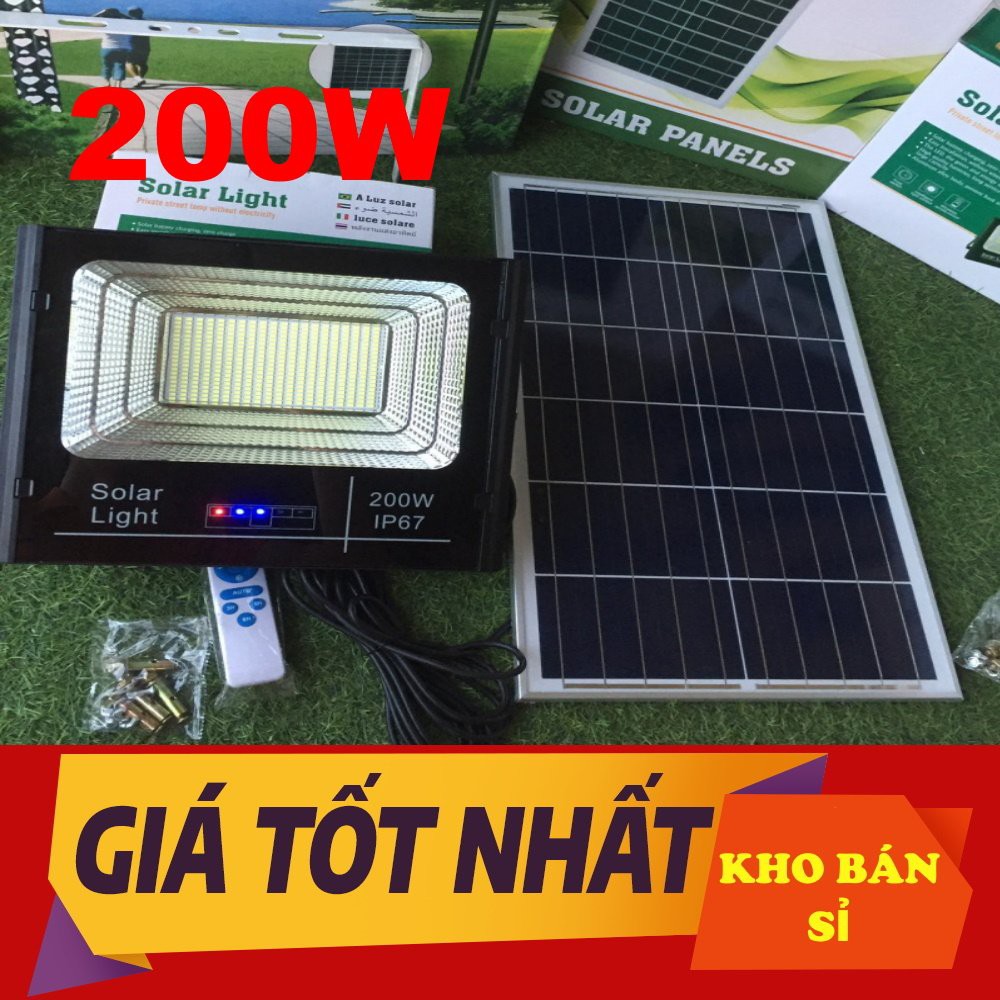 Đèn năng lượng mặt trời 300w, 200w, 100w,60w,40w vỏ nhôm chống nước, bảo hành 24 tháng