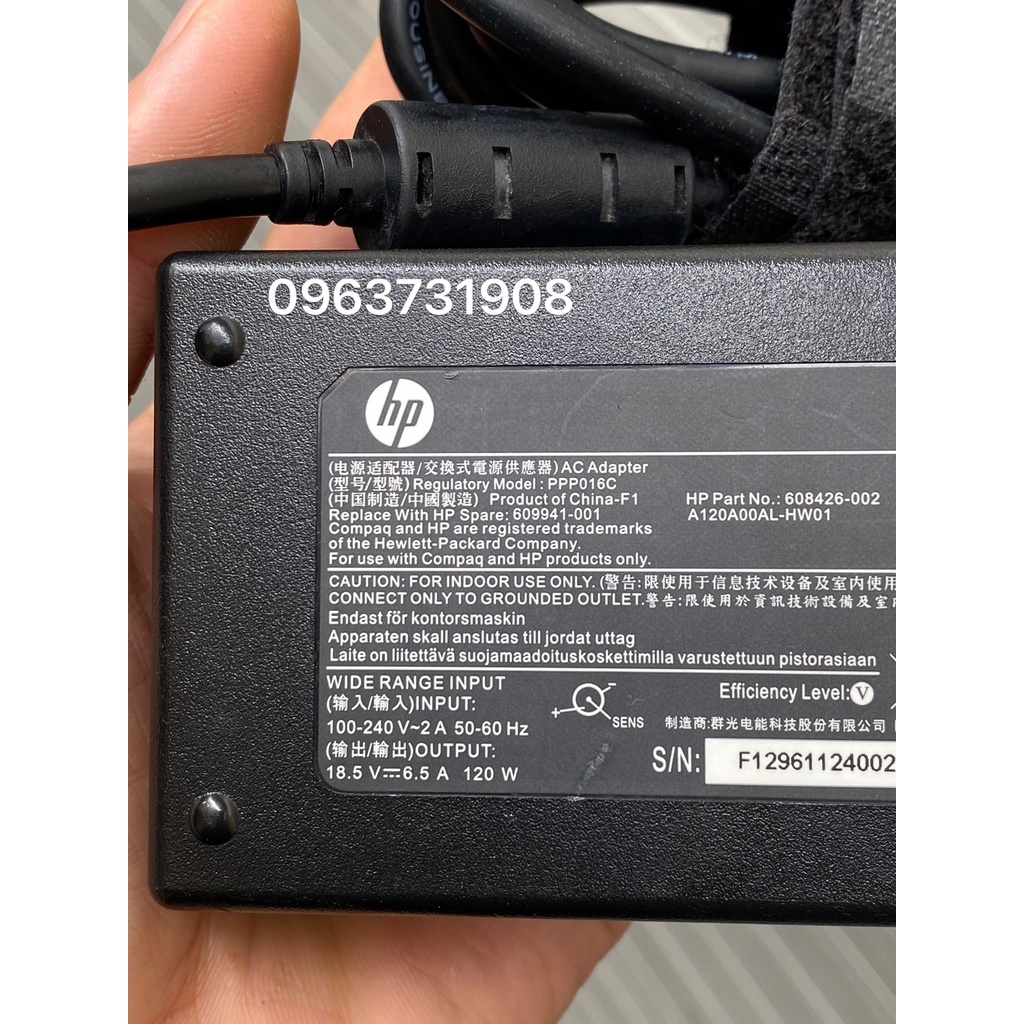 Sạc Laptop HP 18.5V-6.5A 120w hàng chuẩn Lenovo phân phối