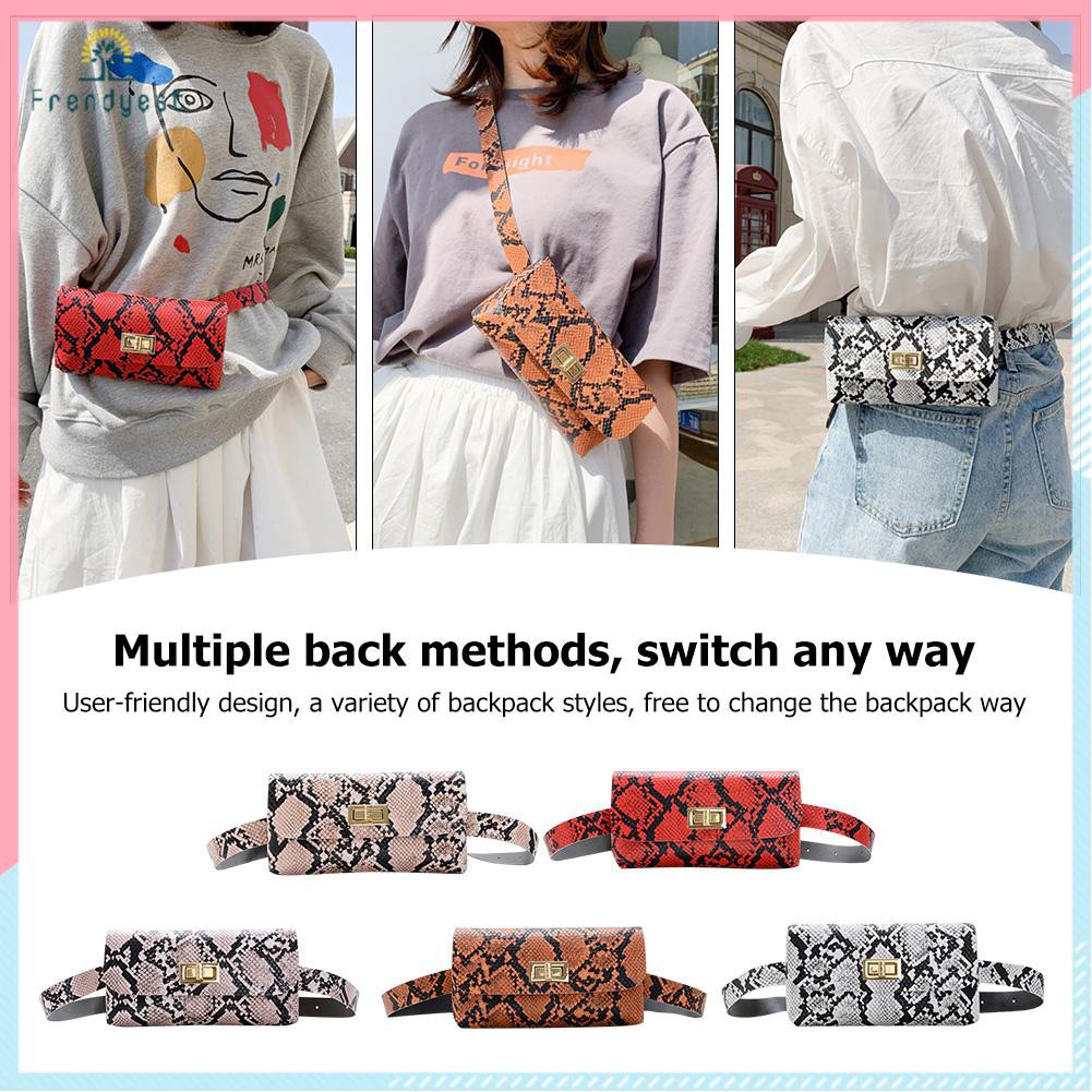 Túi Đeo Chéo Da Pu Họa Tiết Da Rắn Thời Trang