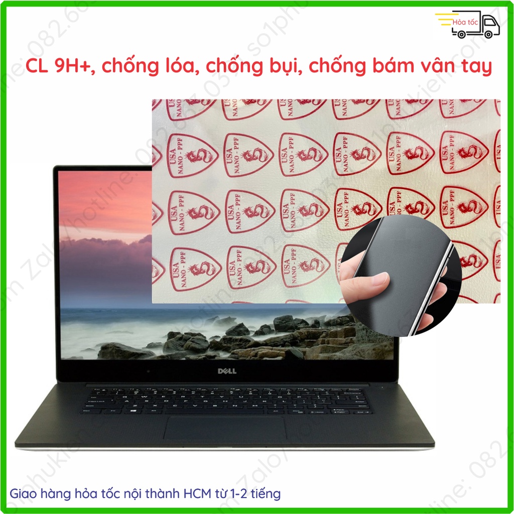 Dán màn hình cường lực Dell Precision 5510/ 7530 nano dẻo siêu mỏng trong suốt, nhám chống vân tay, chống nhìn trộm