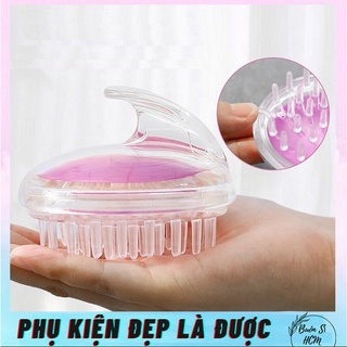 Lược Gội Đầu Massage Gai Silicon Có Tay Cầm Nhiều Màu