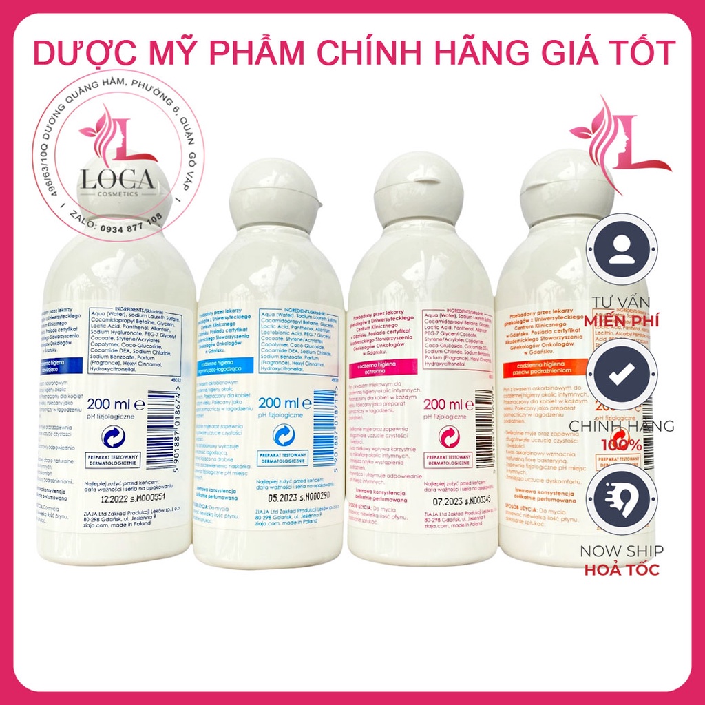 [SẴN] Dung Dịch Vệ Sinh Intima Ziaja Balan 200ml - Bổ Sung Axit Hialur