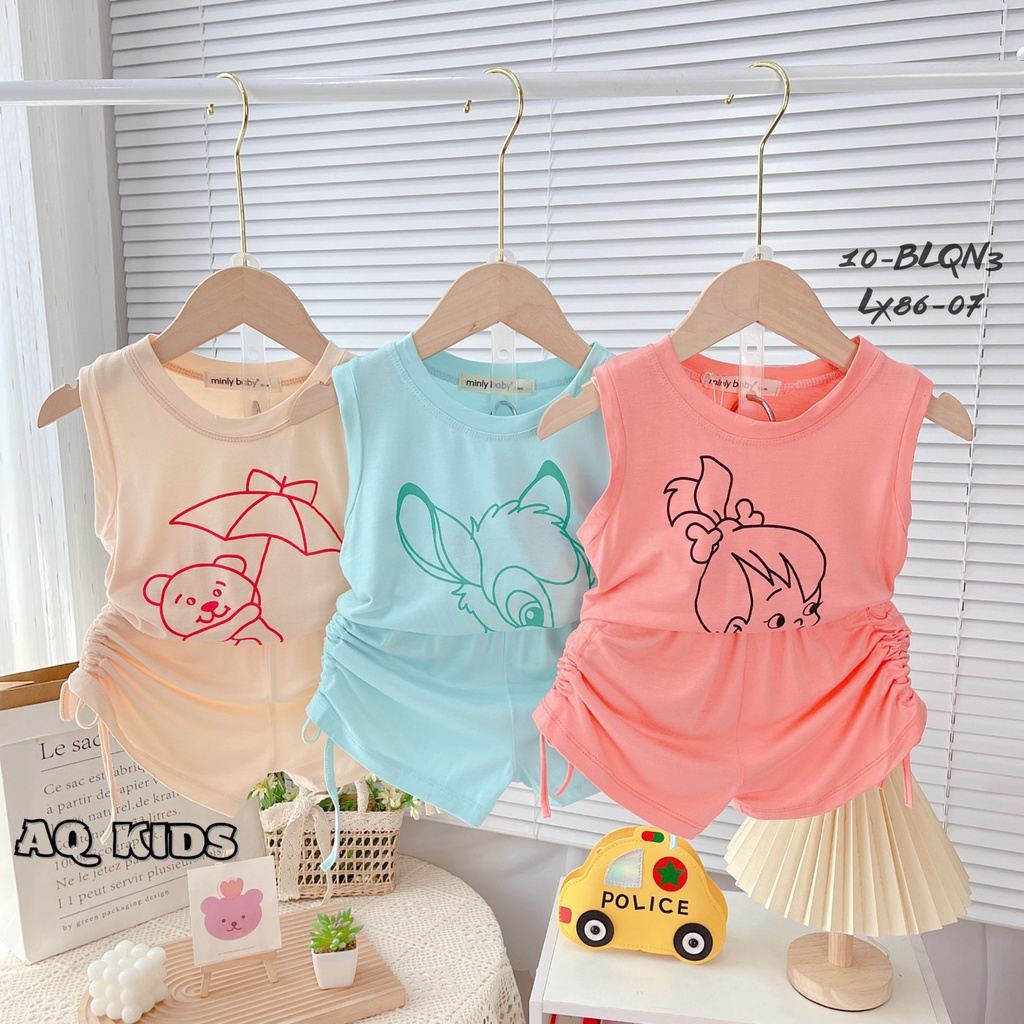 [Bé 7-32kg] Đồ Bộ Bé Gái, Bộ Minkymom Bé Gái Thun Lạnh Loại 1 Minlybaby Chính Hãng Unibaby BLQN3