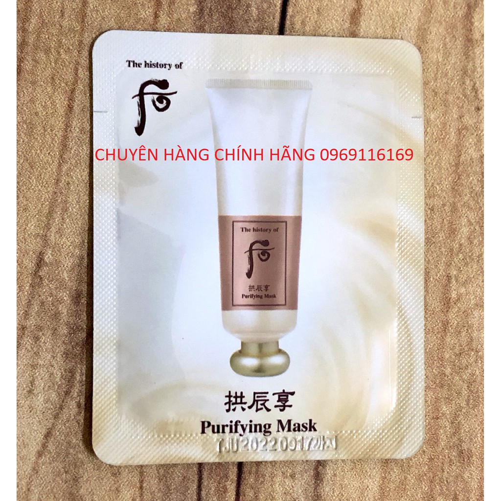 Combo 10 Gói Mặt Nạ Dưỡng Trắng, Giảm Mụn Và Tẩy Tế Bào Chết WHOO RURIFYING - Gói dùng thử 3ml/1 gói siêu tiết kiệm