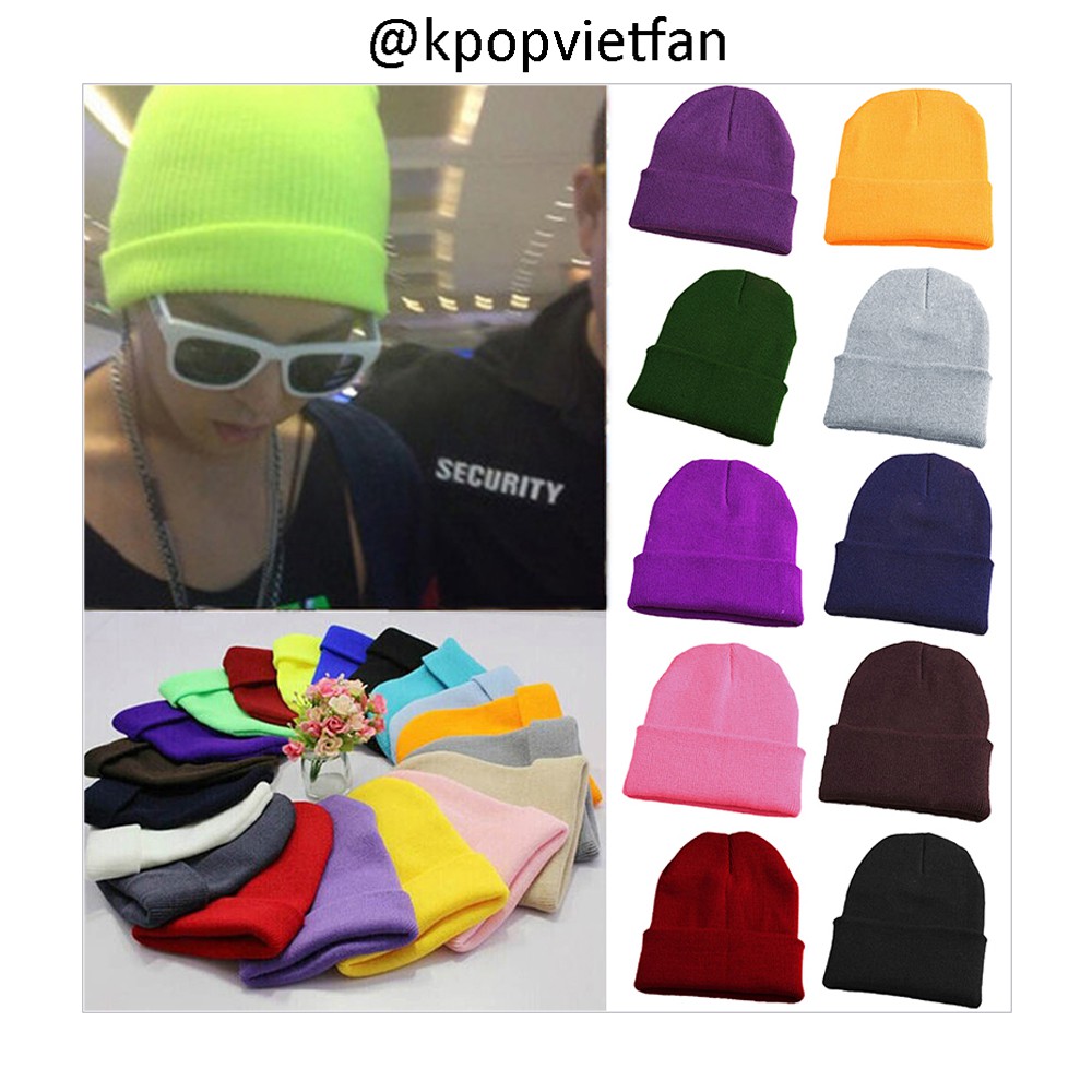 Mũ len trơn nhiều màu giống idol KPOP GDRAGON