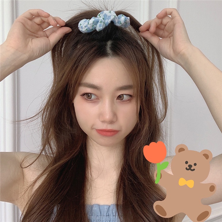 Dây Buộc Tóc Vải Lưới Họa Tiết Trái Cây Xinh Xắn Cho Nữ